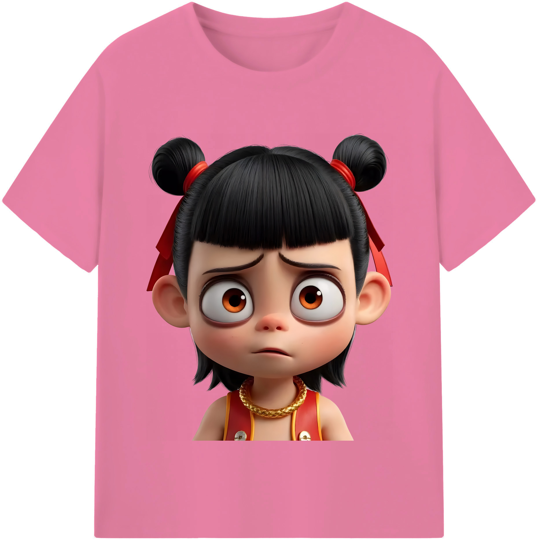 （画像用） Ne Zha 2 ナタ 魔童の大暴れ 綿100％半袖Tシャツ（フロントプリント）